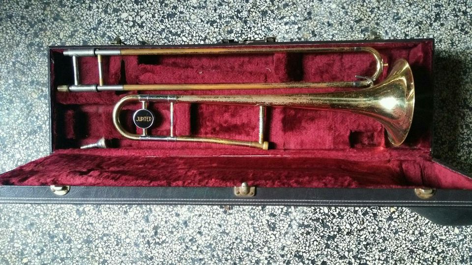 Alte Jupiter Trombone mit Koffer Posaune Blasinstrument in Trebel