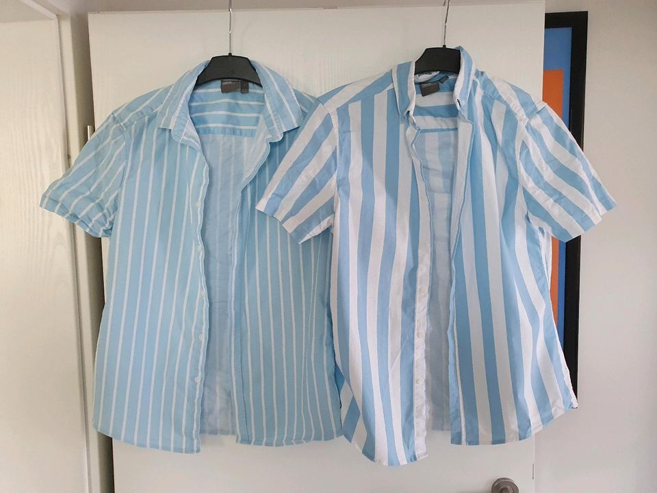 Asos Hemden kurzarm Größe M Herren blau weiß 2 Stück in Erftstadt