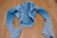 Blaumelierte Bolero Strick Jacke in Gr. 128, Handgestrickt Nordrhein-Westfalen - Kamen Vorschau