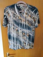 Shirt Bluse Kurzarm Gr. M grau weiß hellorange Angelo Litrico Sachsen - Dippoldiswalde Vorschau