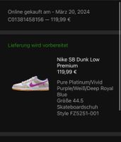 Nike SB Dunk Low Pure Platinum/Vivid 44.5 Wuppertal - Cronenberg Vorschau