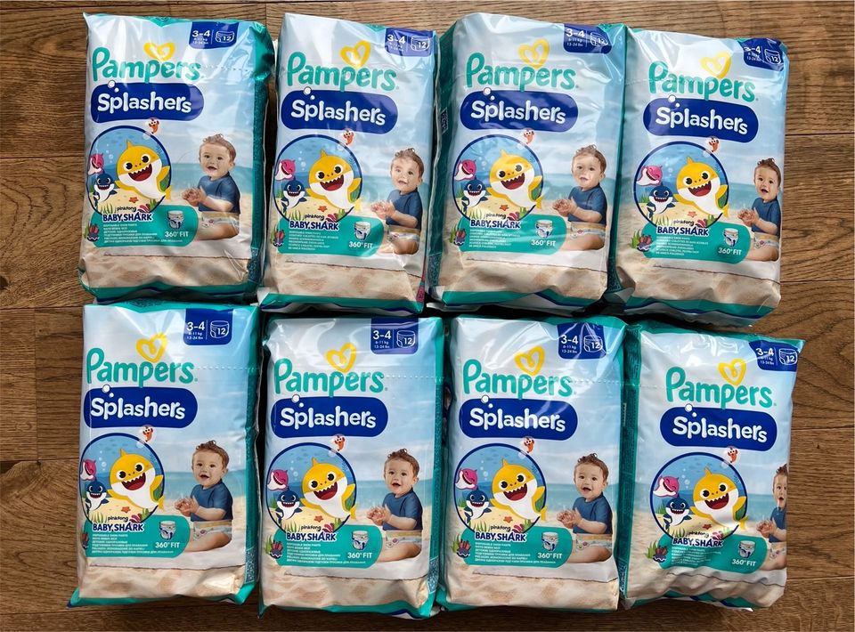 8 x 12 Schwimmwindeln Pampers Größe 3-4 (6-11kg) NEU in Tübingen