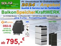 BalkonSpeicherKraftWERK 820 Wp inkl. Mikrowechselrichter DS3 & 1 kW Stromspeicher - plug & play - Komplettsystem Brandenburg - Dannenwalde (Gumtow) Vorschau