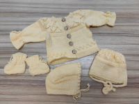 Ausfahrgarnitur "Blümchen" Größe: 56-62 4 tlg Gestrickt HANDMADE Hessen - Langgöns Vorschau