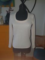 Mango Ripp Pullover Shirt creme Gr.S Hessen - Eltville Vorschau