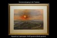 Aquarell auf Japanpapier - Sonnenuntergang in der Toskana Hessen - Oberursel (Taunus) Vorschau