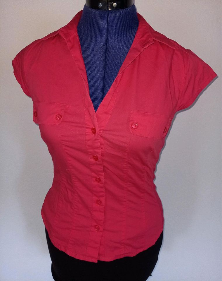 Bluse H&M Gr S 36 rot Baumwolle Elasthan Strechbluse Sommerbluse in Cottbus