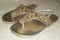 Zehsteg Sandalen Gr. 33 Gold + kleine Glasperlen - NEU ungetragen Bayern - Steinhöring Vorschau