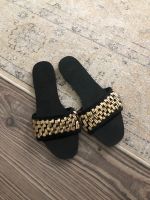 ZARA Leder Sandalen schwarz Gold 37 Niedersachsen - Harsefeld Vorschau