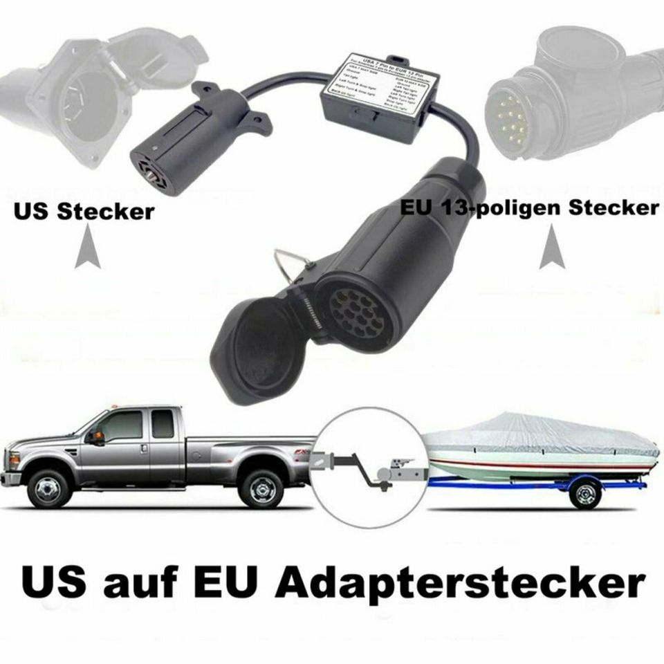 Anhängerkupplungs E-Adapter US auf EU 13-poligen Stecker in Altomünster