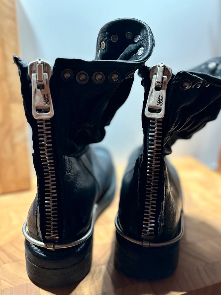 AS 98 Damen Biker Boots Stiefeletten lässiger Vintage Style in Oberursel (Taunus)