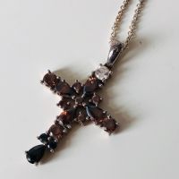 Halskette Kette mit Anhänger Kreuz Edelsteine 925 Sterling Silber Berlin - Mitte Vorschau