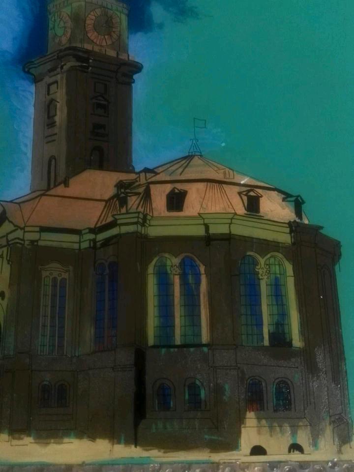 Bild Hinterglasmalerei Hamburgensie "Hamburger Michel" 56x39cm in Reinbek