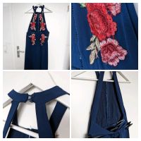 Bodenlanges Abend-Kleid Boho in Royal-Blau rückenfrei Blumen Dortmund - Hombruch Vorschau