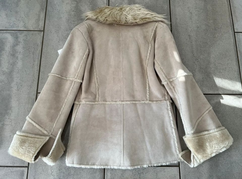 Otto Fashion Echtlederjacke Parka beige Fell gefüttert 34 XS NEU in Rehlingen-Siersburg