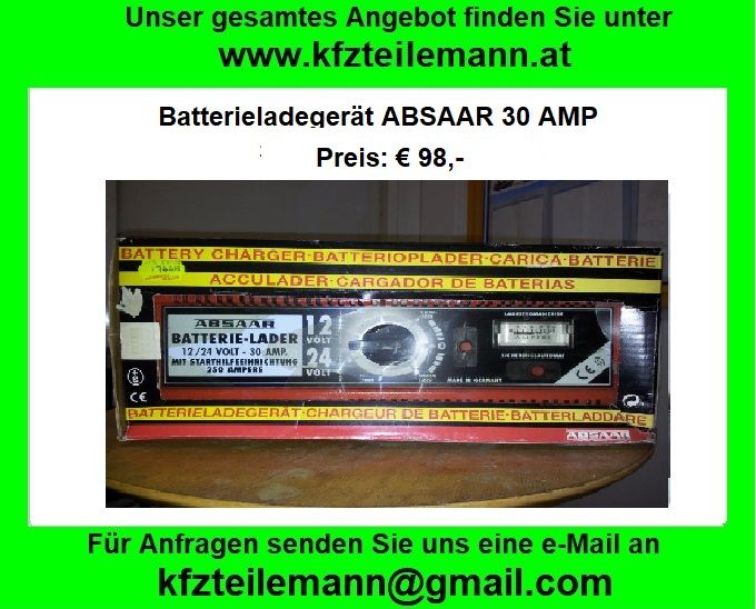 ABSAAR Batterie-Ladegerät 30 AMP NEU in Bayern - Kirchham