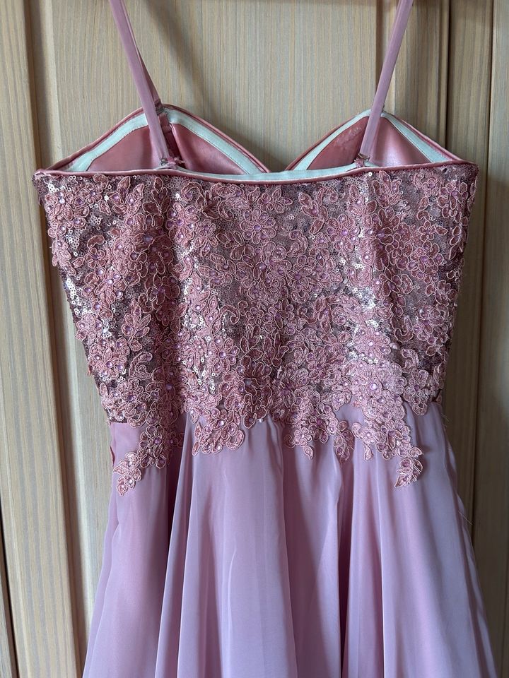 Abschlussballkleid Kleid Elegantes Kleid Rosa mit Stickoberteil in Fuchstal