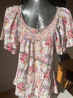 Bio Baumwolle Shirt Blumen und Schluppenärmeln S Bayern - Chieming Vorschau