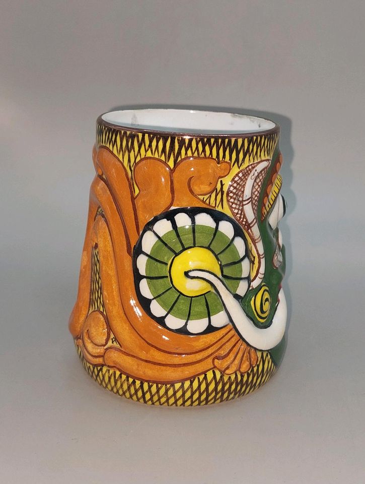 Ceylon Keramik Tasse / handbemalt/ Volkskunst Sri Lanka in Ingolstadt