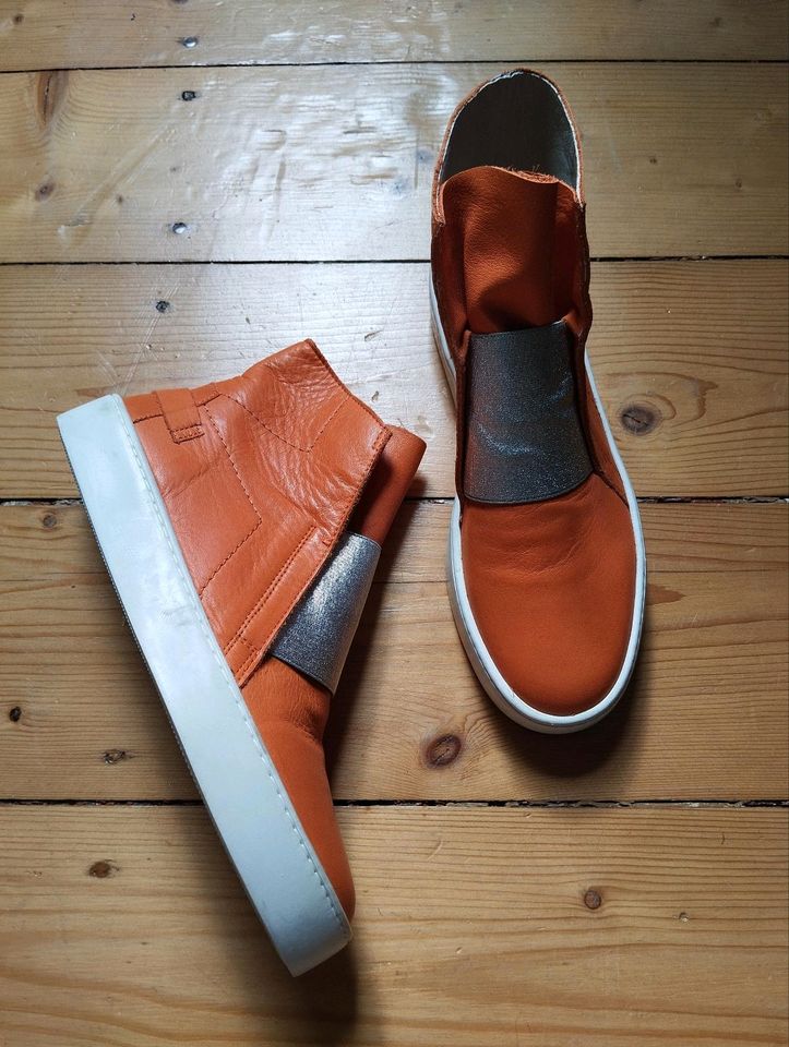 orange High Cut Sneaker Binks Nappaleder SlipOn Stiefelette in Berlin