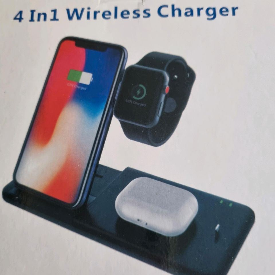 Wireless Changer 4 in 1 für Handy Neu Kabelloses Ladegerät in Gescher