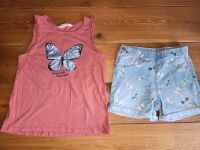 Wie neu! Set H&M Shirt+Shorts Schmetterling Gr 134 140 Brandenburg - Zossen Vorschau