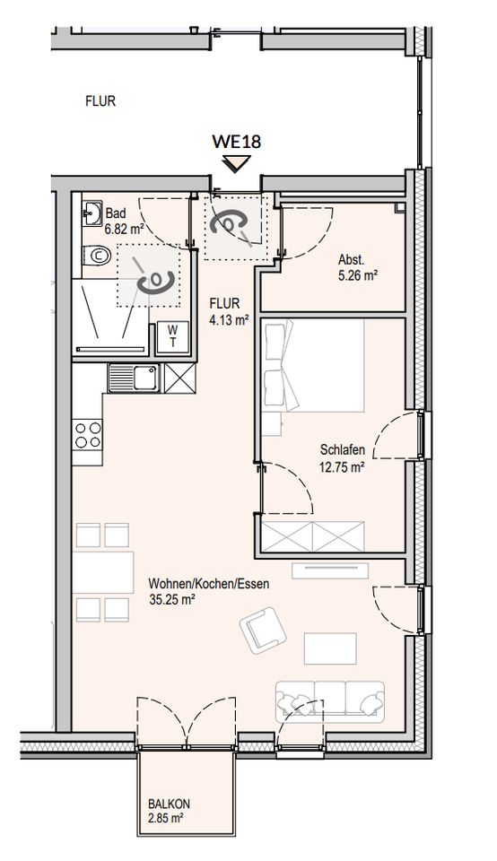 2-Zimmer-Wohnung zu vermieten in Tarp