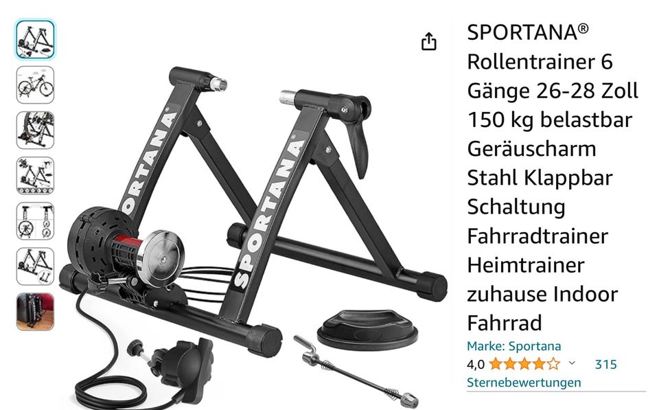 SPORTANA, Biketrainer, Heimtrainer, Fahrradtrainer,Klappbar,NEU in Boksee