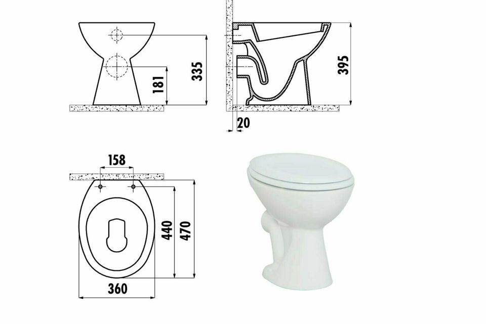 Creavit NEU Keramik Stand Tiefspül Dusch WC Taharet Bidet Taharat in Duisburg