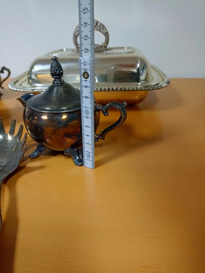 Konvolut versilberte (Silber?) Küchenutensilien - alt Handarbeit in München