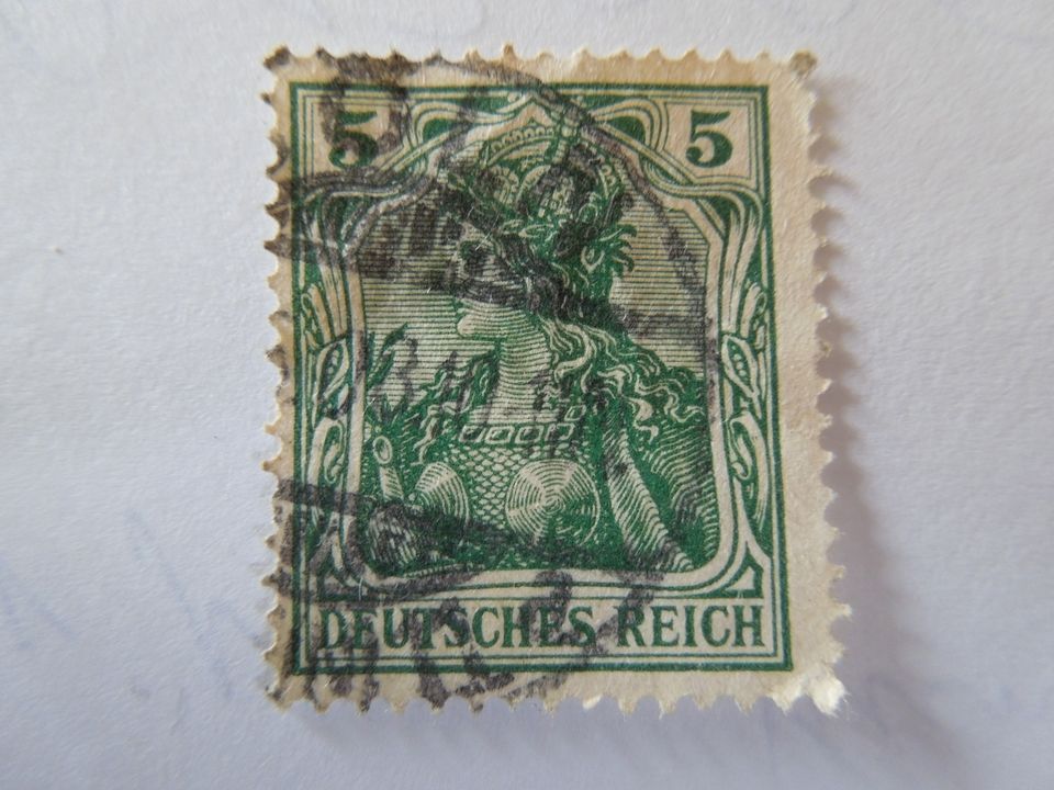 Briefmarke  Deutsches Reich 5 Pfennig  mit WZ in Wallerfangen