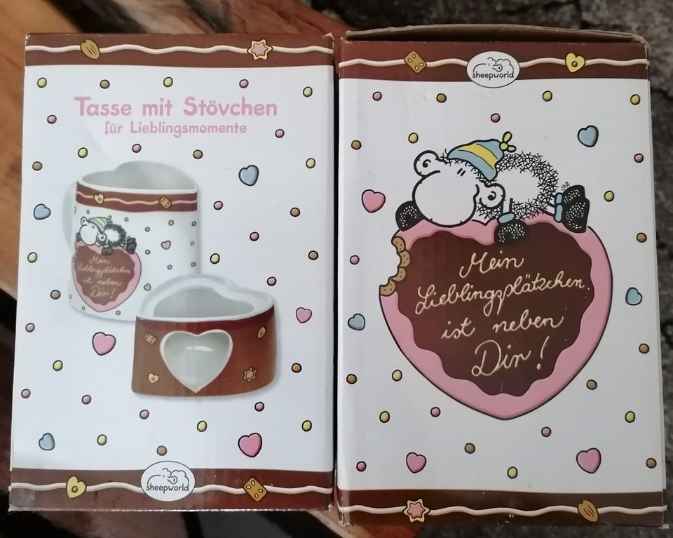 Tasse mit Stövchen von Sheepworld als Set in Herzform in Mittenwalde