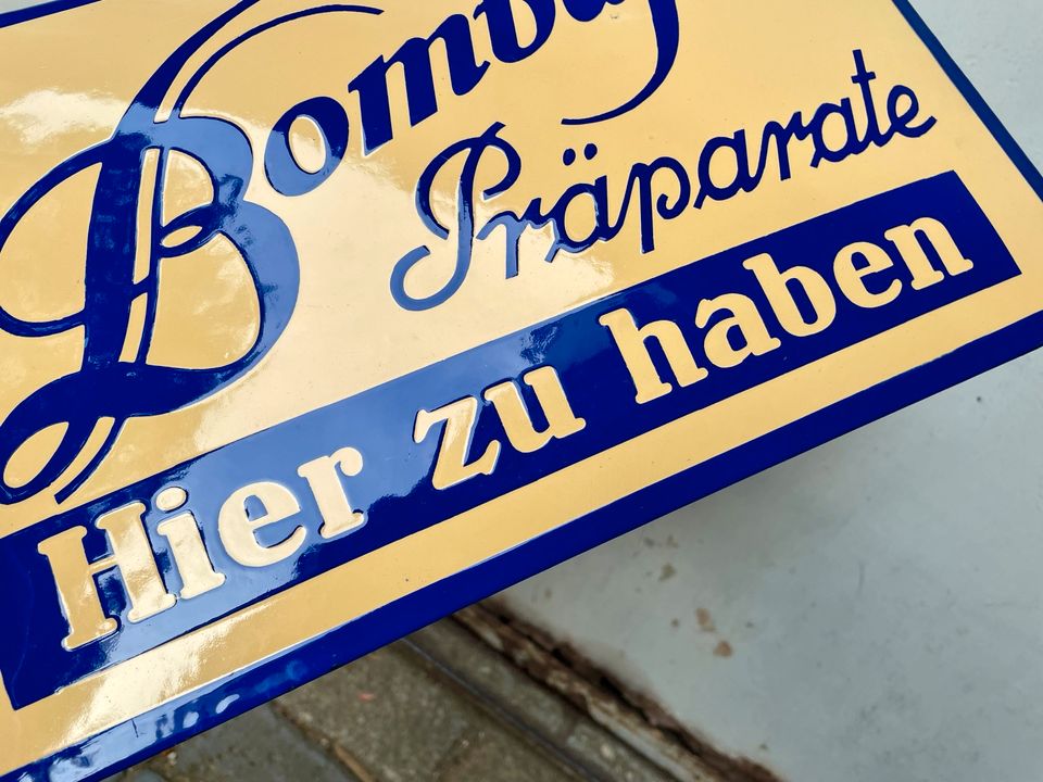 Bombastus Emailschild Emailleschild Werbeschild Reklameschild in Leipzig