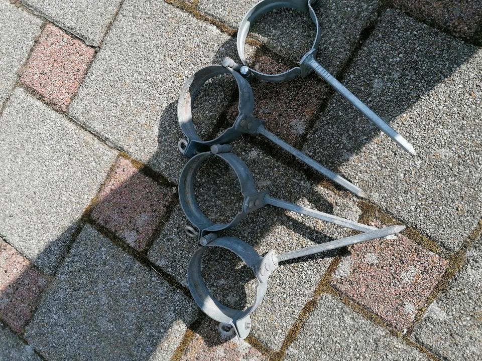 Verzinkte Fallrohrshelle 87mm mit Schlagstift 140mm, 4 Stück in Hasselroth