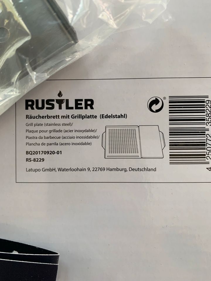 RUSTLER Räucherbrett mit Grillplatte Edelstahl Grill plate NEU! in Köln