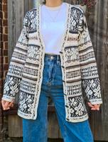 Vintage Cardigan Norweger Strickjacke Jacquard Muster Scandi Brandenburg - Panketal Vorschau