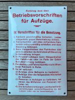 Emailschild „Betriebsvorschriften für Aufzüge“ Baden-Württemberg - Vogtsburg Vorschau