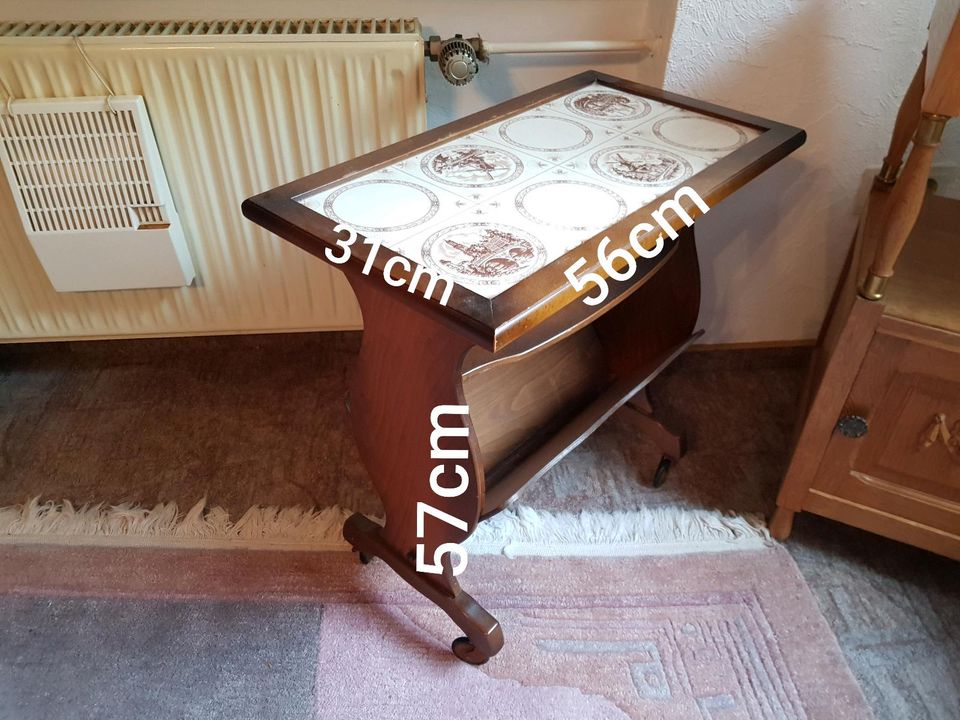 Beistelltisch Servierwagen Hocker Vintage mit Fliesen in Olfen