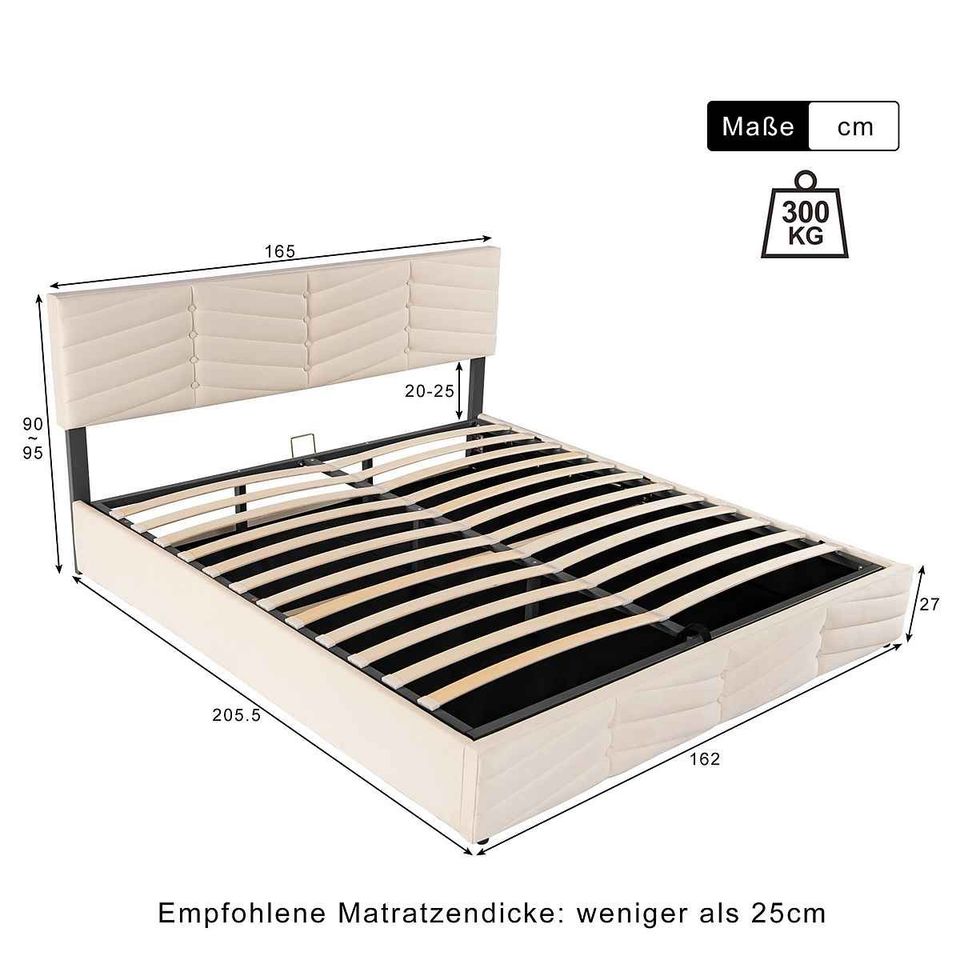 Doppelbett 160x200 Neu Bett Polsterbett Bettgestell Boxspringbett in Hamburg