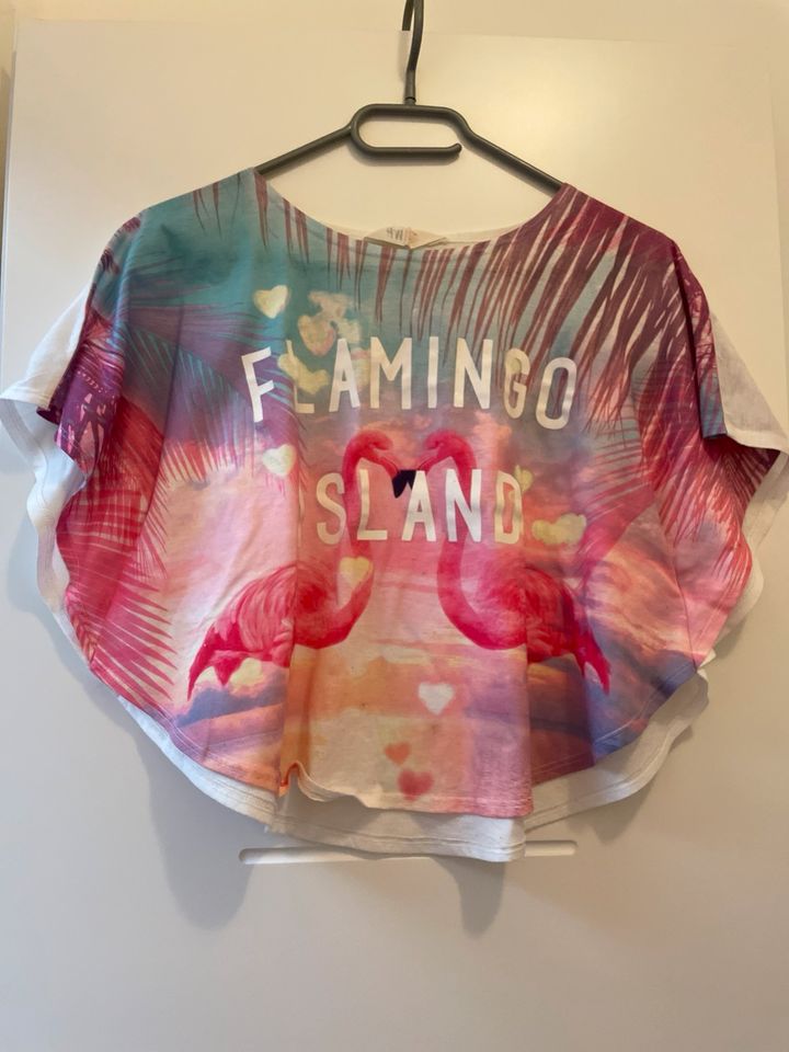 T Shirt 134 140 H& M Flamingo Glitzer in Dresden