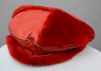 Vintage Echt Toskana Shearling Lammfell Hut Beret Mütze ROT Pelz Leipzig - Möckern Vorschau