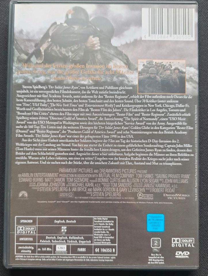 DVD - DER SOLDAT JAMES RAYN - TOM HANKS in Duisburg