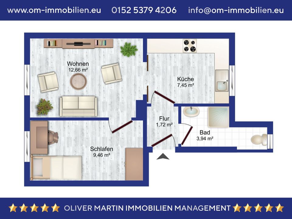 2-Zimmerwohnung mit PKW Stellplatz in Aschersleben! Meine Wohnung = mein Makler! in Winningen