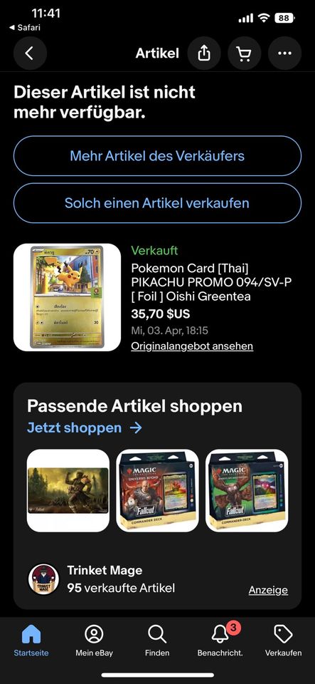 Pokémon Pikachu Special Karte Thailand in Dresden