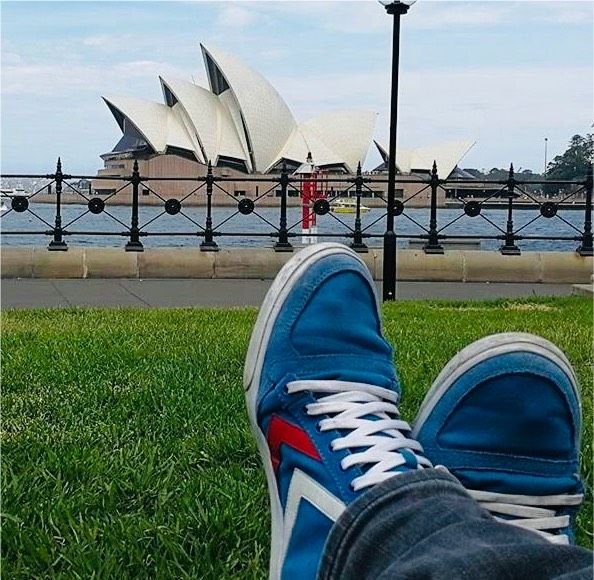 Frühlings- Sneaker - kaum getragene blaue Hummel Sneakers Stoff in Düsseldorf