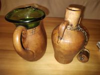 Vintage Krug + Flasche mit Leder-Überzug Artesania Raymon Vase Bayern - Niedertaufkirchen Vorschau