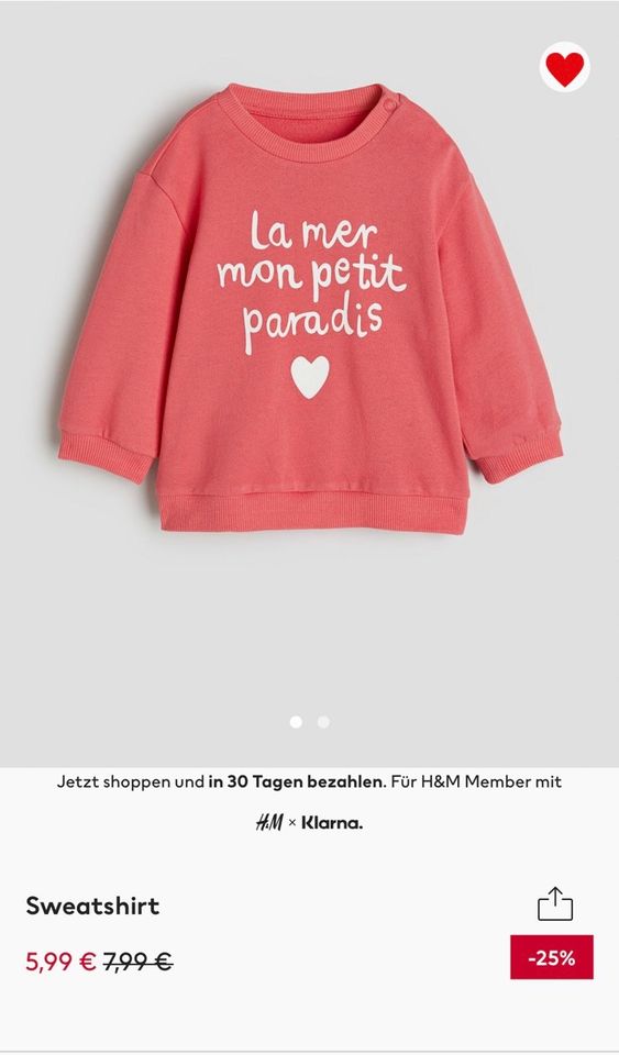 SUCHE: H&M Sweatshirt in Größe 104 in München