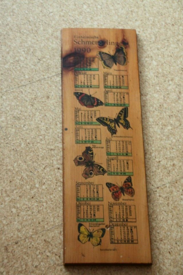Holzkalender 1990 einheimische Schmetterlinge DDR in Wiesloch