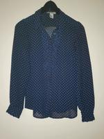 NEU H&M Bluse mit Punkten dunkelblau leicht transparent Gr S Hessen - Geisenheim Vorschau