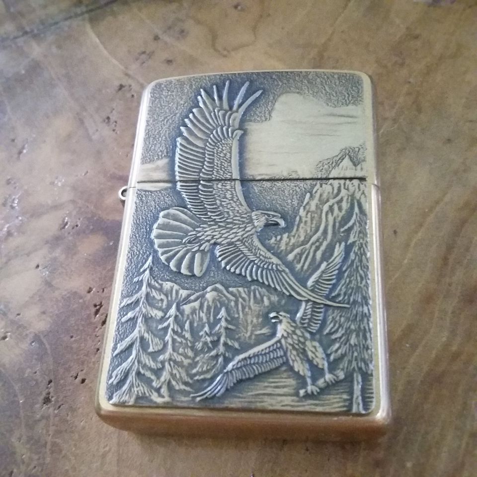 Zippo Feuerzeug Eagle Adler Brass Messing 3D Sammlerstück in Marl